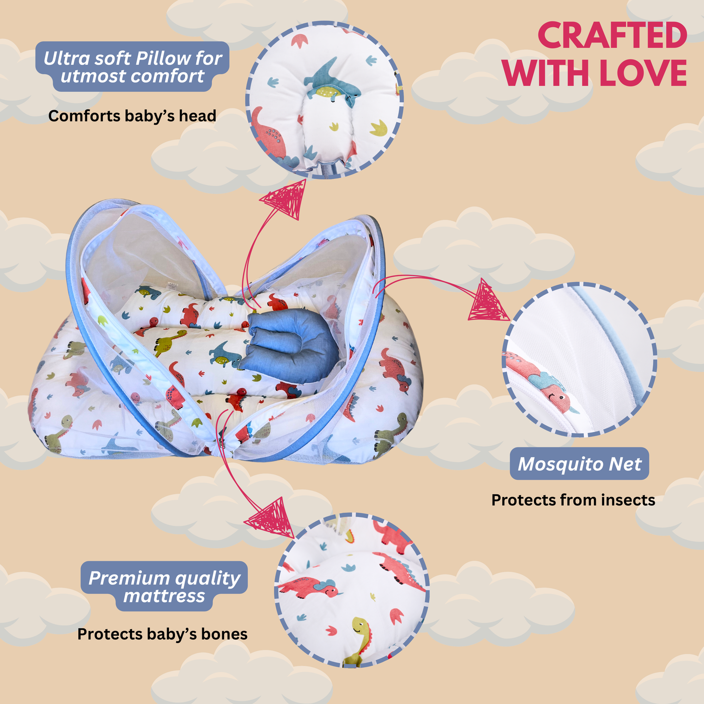 Mosquito Net Bed for Babies